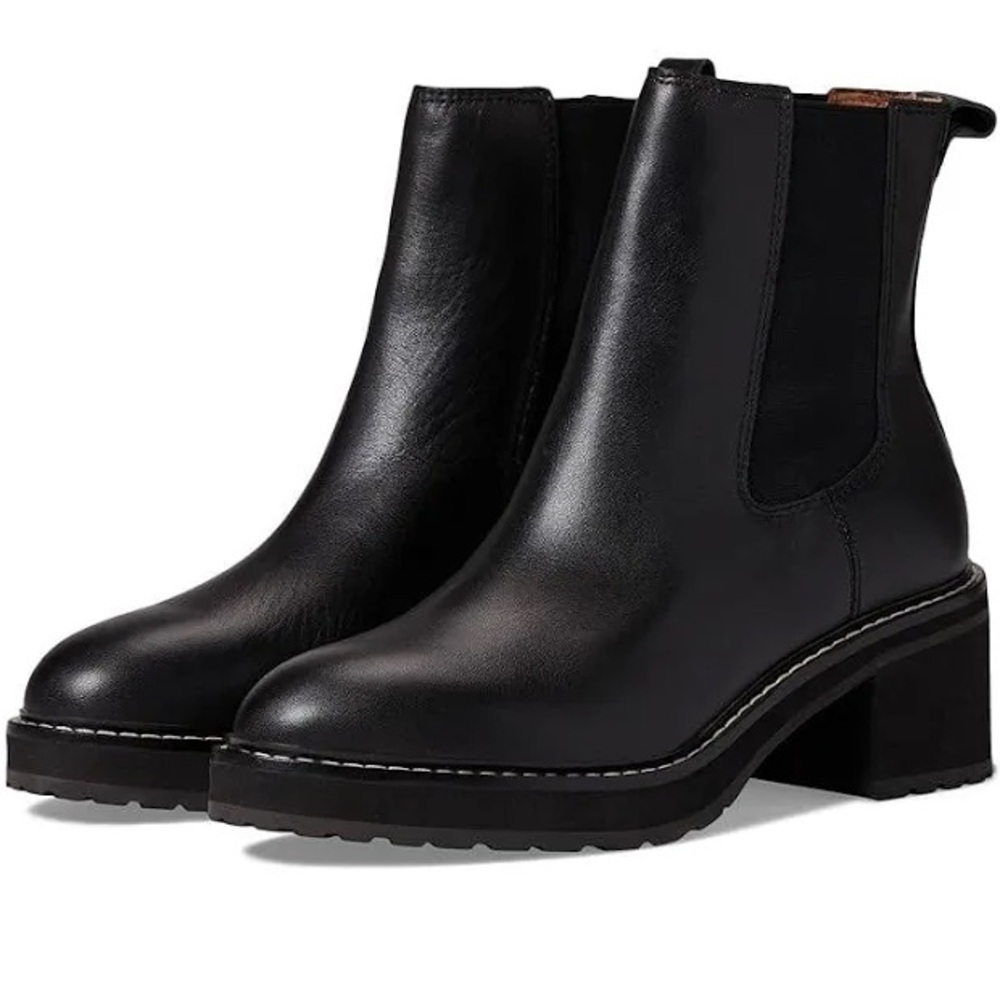 Madewell Carina Platform Chelsea Boot - Black - Size 8